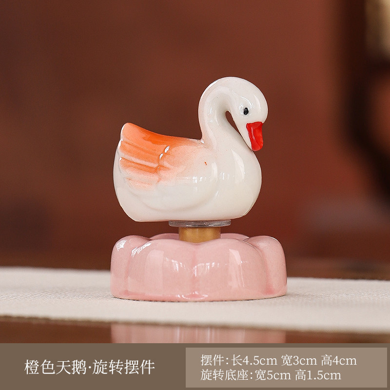 陶瓷转转动物小摆件创意解压玩具