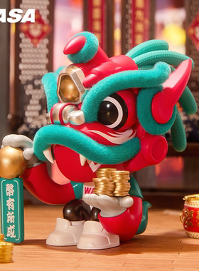 WASA新品变色龙醒狮开运潮玩盲盒手办摆件新年春节招财国潮圣诞礼