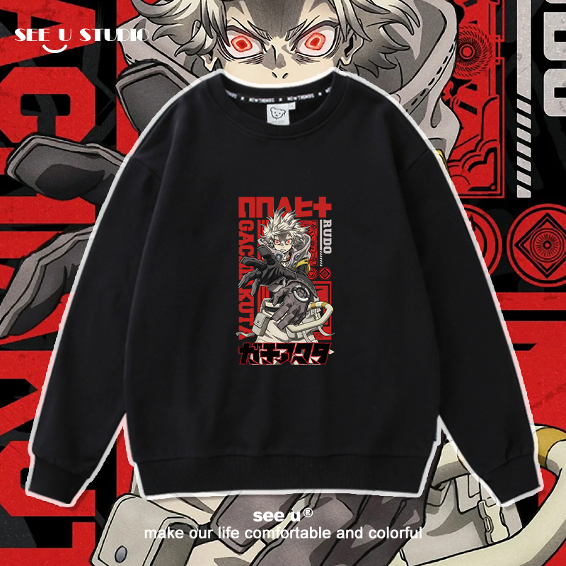 废渊战鬼联名路德周边卫衣宽松潮牌日漫二次元男女印花长袖加绒棉