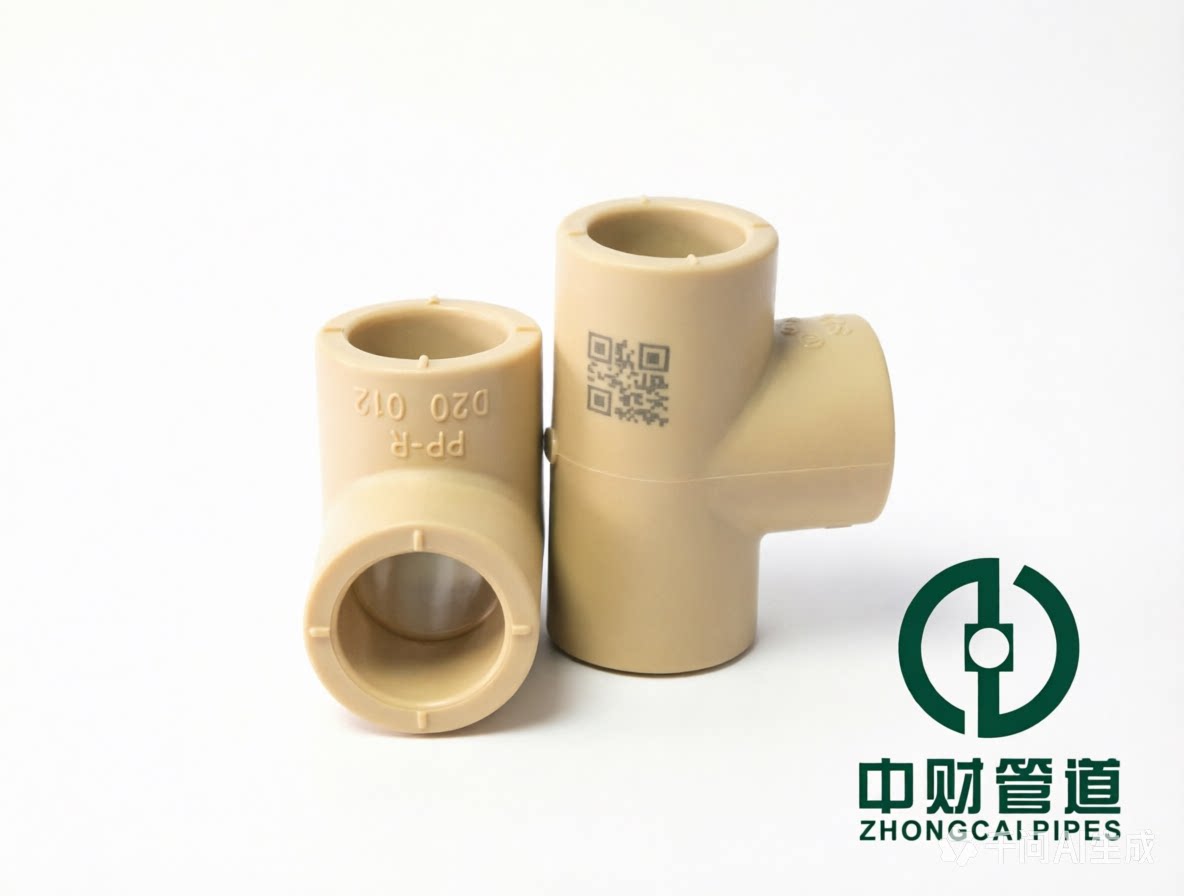 中财正品ppr20三通黄色热熔冷热水管配件带防伪码通用家装工装4分图片