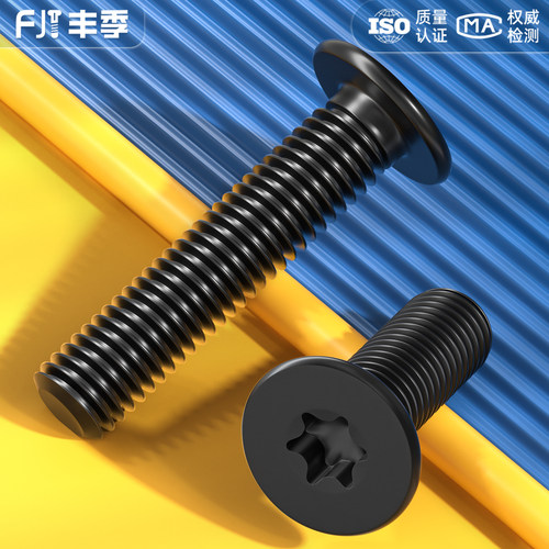 扁平头梅花螺丝黑色304不锈钢