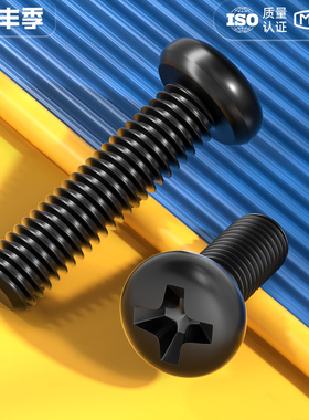 PM铁黑锌加硬螺丝十字圆头小螺丝盘头机螺钉M1M1.2M1.4M2M2.5M3M4