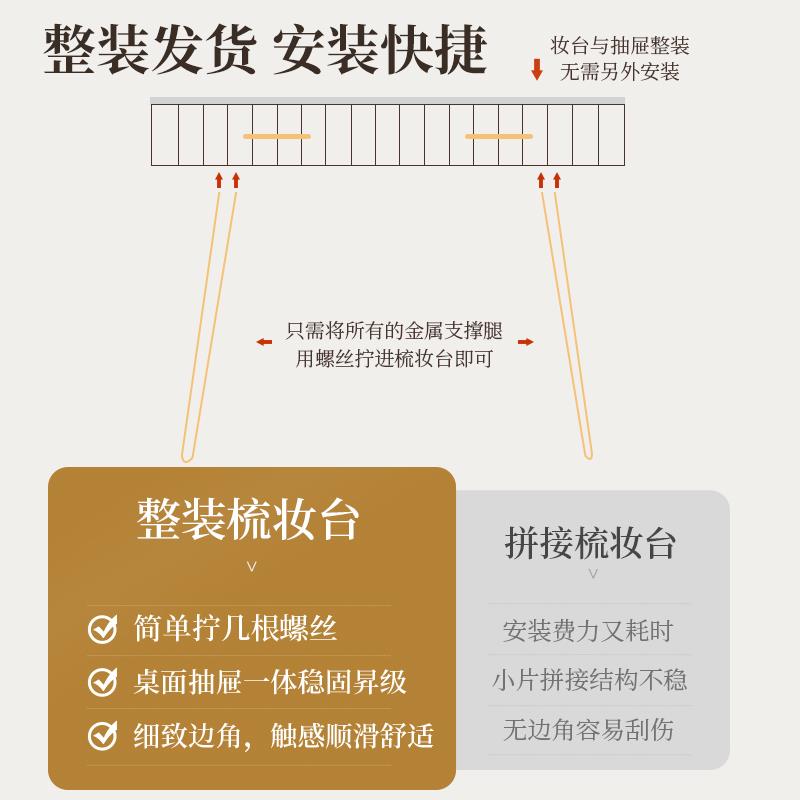 新疆包邮轻奢梳妆台卧室现代简约新款少女收纳柜小户型欧式书桌化