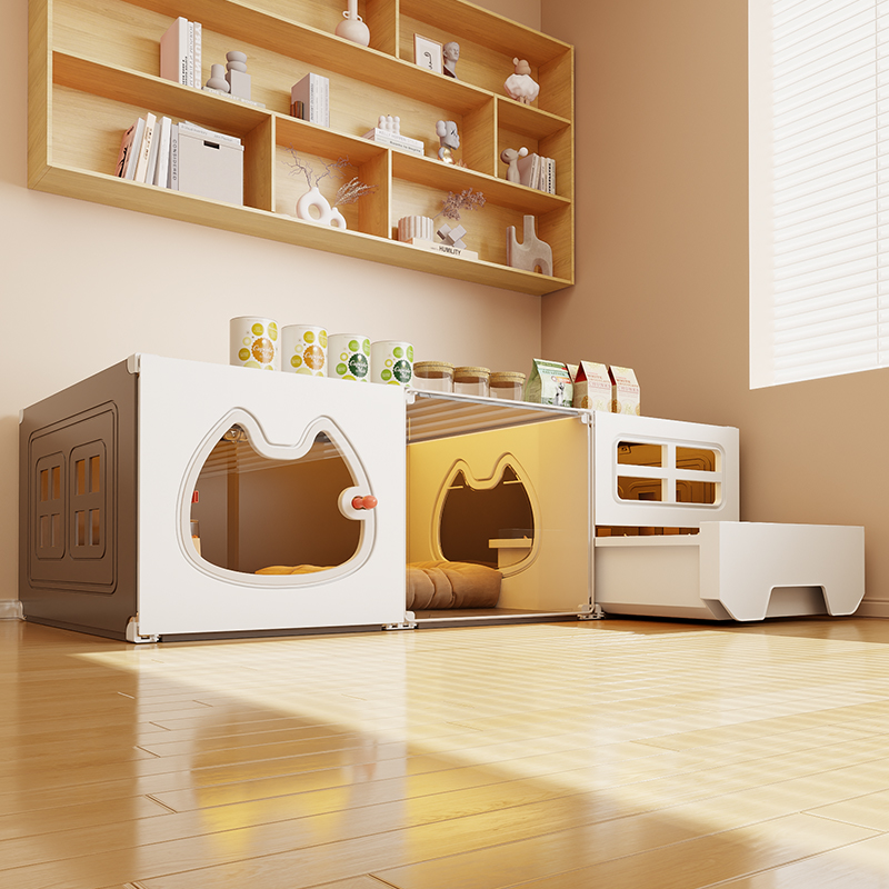 猫别墅带厕所一体室内家用猫窝猫笼子大空间猫咪屋舍小型猫柜空笼