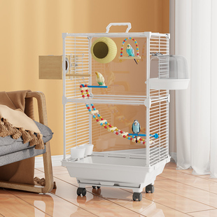 大号鸟笼子鹦鹉新型防溅家用玄凤虎皮小太阳牡丹遛鸟专用豪华别墅