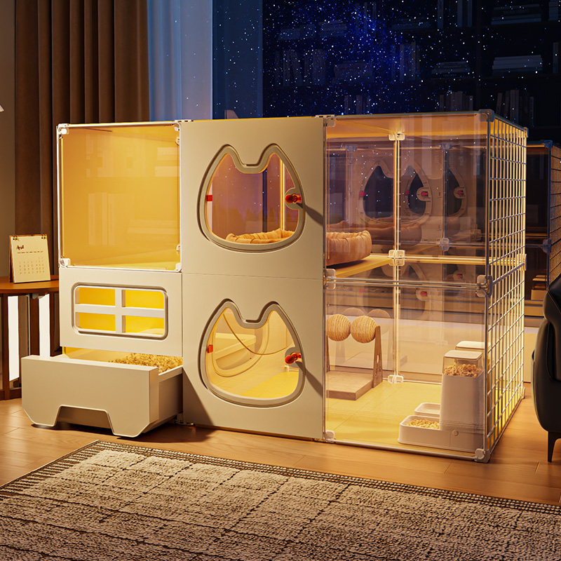 全景猫笼子超大自由空间家用室内猫窝厕所一体一室一厅一卫猫别墅