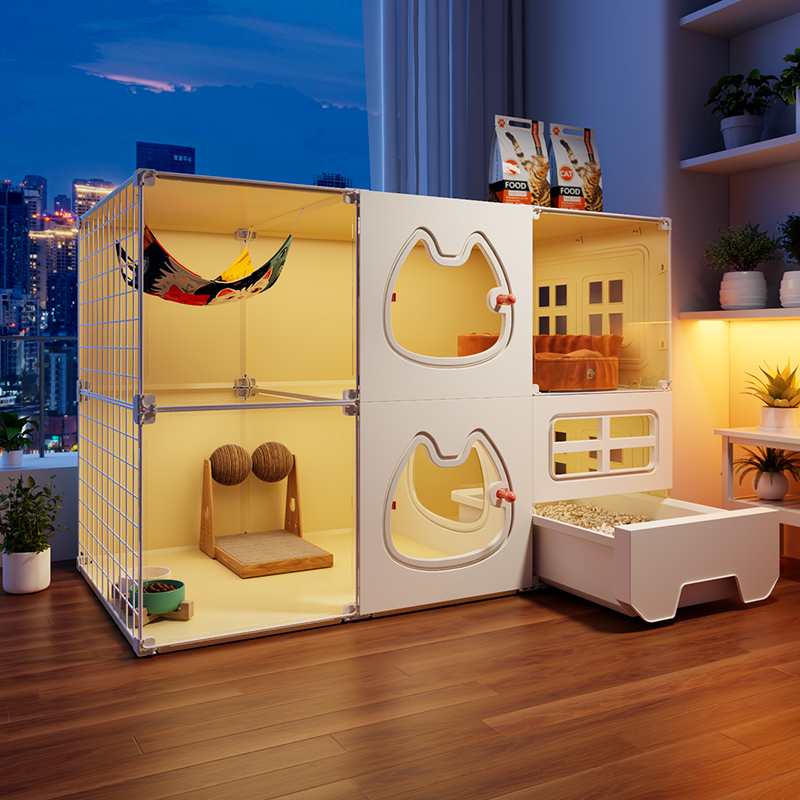 全景猫别墅猫柜猫笼子超大自由空间家用室内猫窝厕所一室一厅一卫
