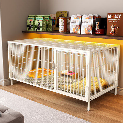 家用狗笼子宠物围栏猫笼大中小型犬猫窝隔离超大自由空间厕所一体