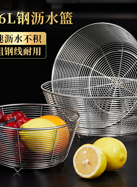316L不锈钢沥水篮厨房洗菜盆菜篮漏网筐筛子客厅家用水果篮收纳筐