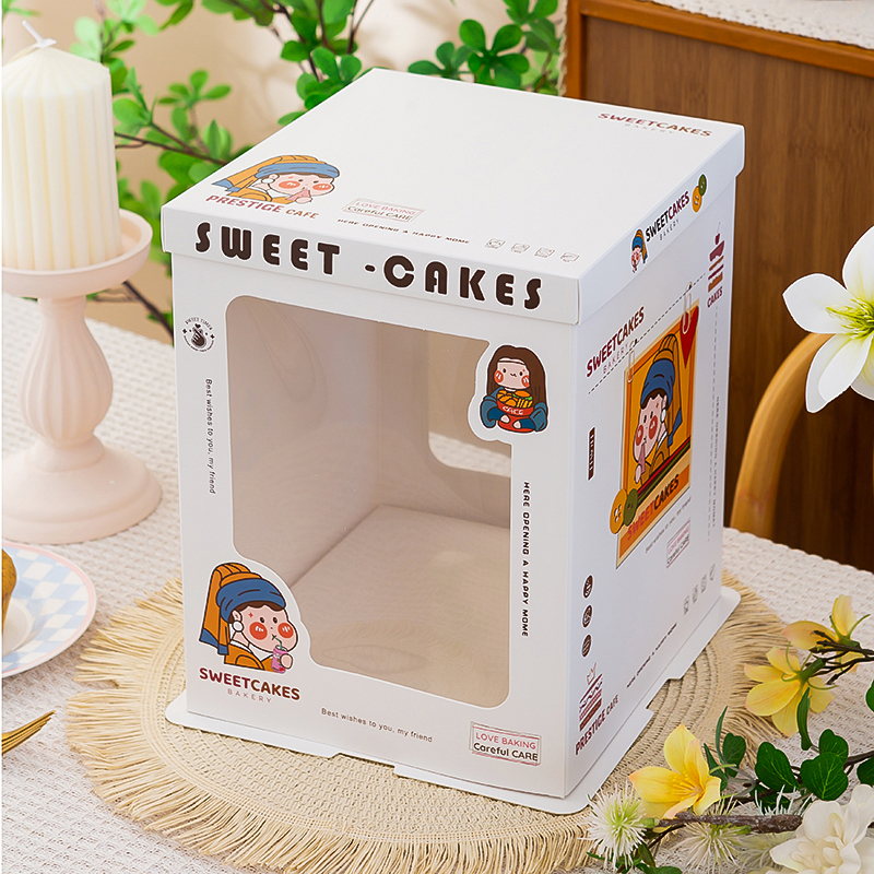 对开窗全透明生日蛋糕盒子包装盒