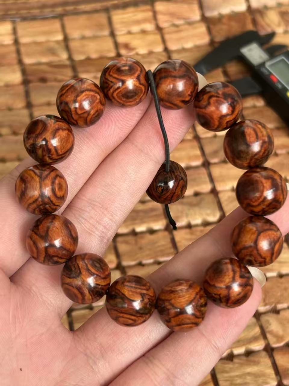 1129海南黄花梨紫油梨对眼1.6手串