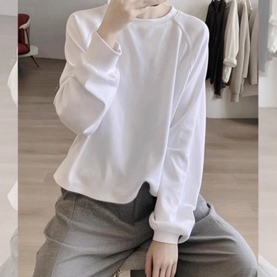 韩国秋冬款白色长袖t恤