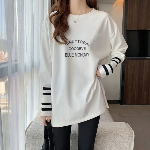 纯棉设计感小众中长款t恤