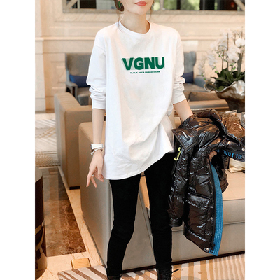 纯棉大码春秋百搭宽松上衣爆款T