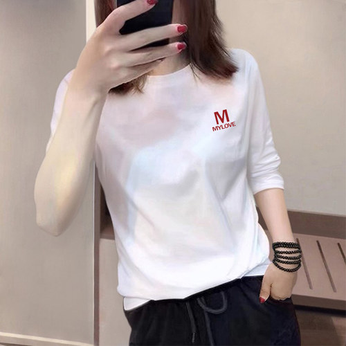 纯棉修身圆领打底衫女内搭春秋