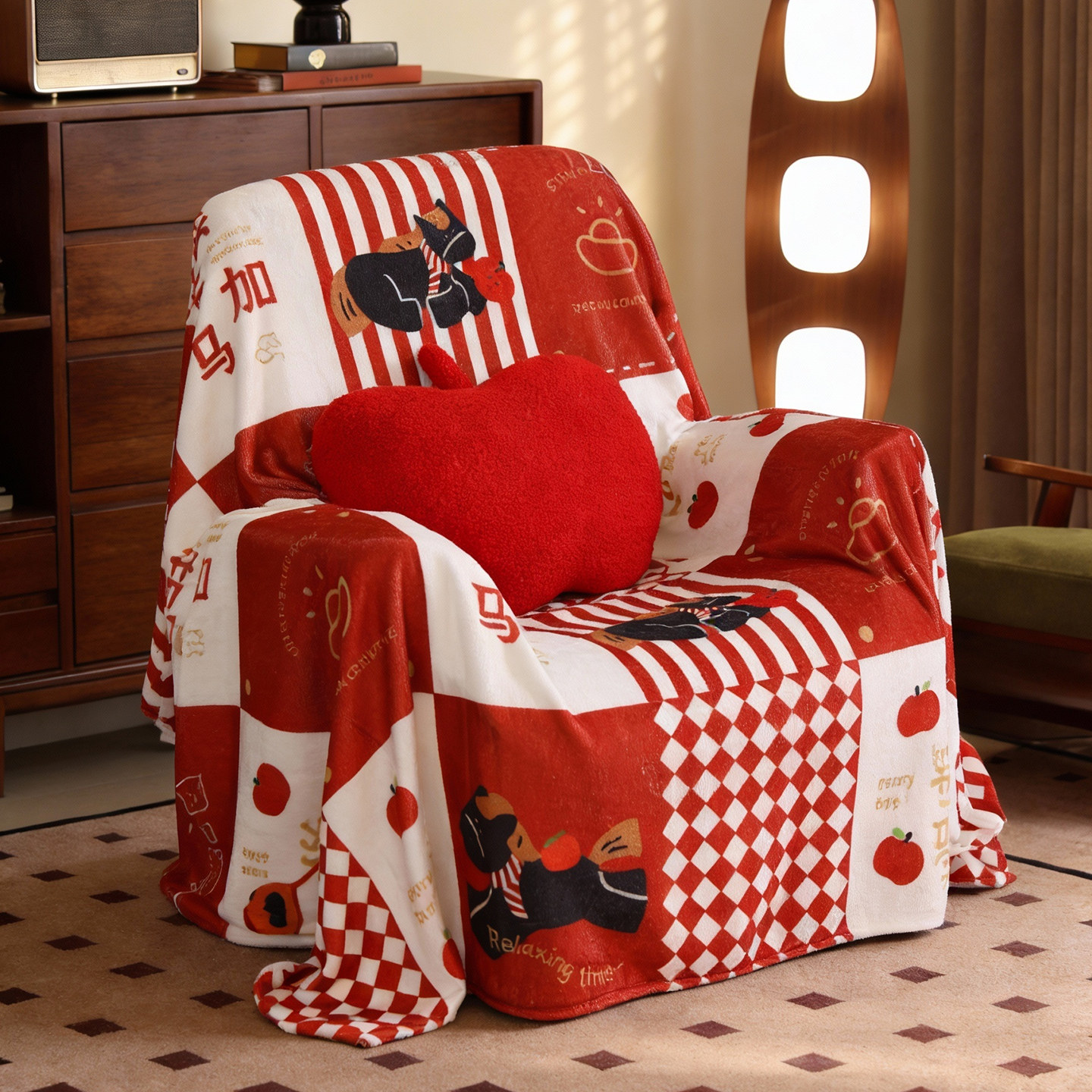 敏顺单人专用沙发盖布芝华士电动单人椅新年红色防猫抓沙发套罩垫,居家布艺,沙发垫,淘宝优惠券,粉丝福利购,淘宝优惠卷