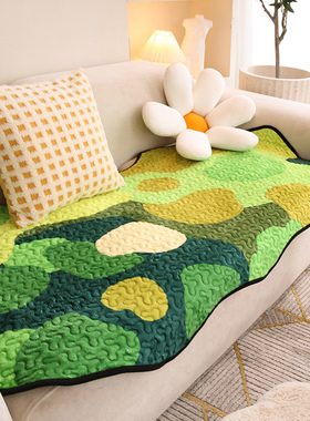 敏顺圣马力诺田园绿色2023网红沙发垫冬季苔藓风异形沙发垫ins风