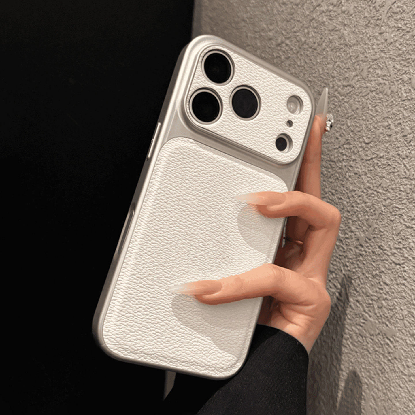 秒变17秋冬高颜值荔枝皮纹适用苹果17promax手机壳超薄新款iphone16pro情侣高级15男女简约14全包防摔保护套