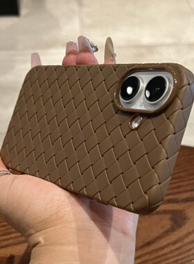 高端超薄新色沙漠金适用苹果16promax手机壳2024新款15plus透气编织纹14pro防摔13p沙漠色iPhone12新品11