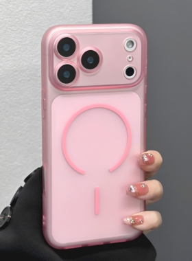 冰雾磁吸软壳适用苹果17promax壳新款简约iPhone17肤感磨砂16pro防指纹ip15半透明14pro全包防摔13保护套