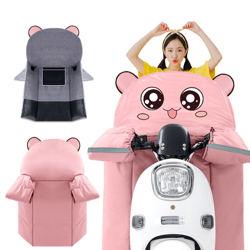 秋冬季双面防水加绒电动车挡风被