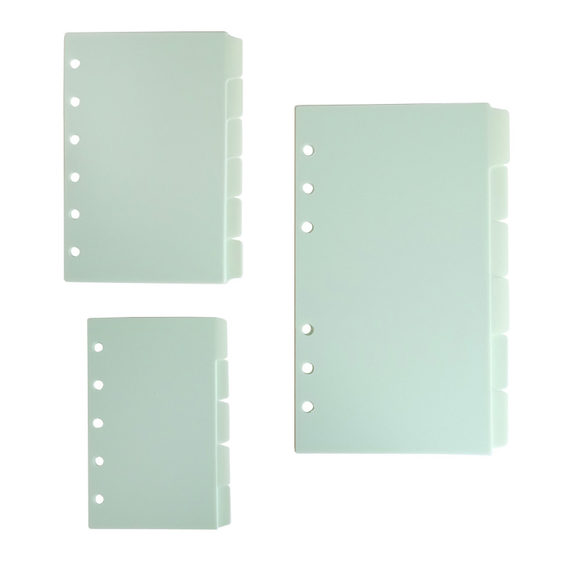 MP 튤립 A6A7 헤이즈 블루 PP 인덱스 분리기 페이지 핸드 장부 교체 코어 분류 페이지 핸드 장부 루스리프 액세서리