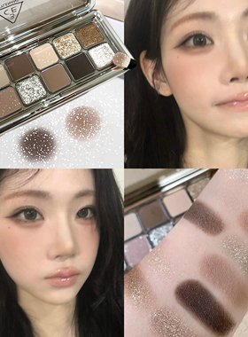 秒变深邃大眼！韩国3ce眼影盘12色raw neutrals大地原棕水泥盘
