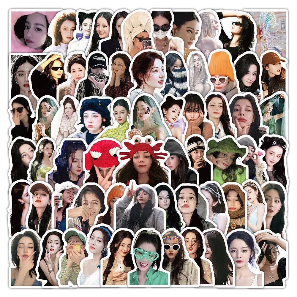新款迪丽热巴贴纸ins风高颜值浓颜系大美女明星笔记本diy粘贴画