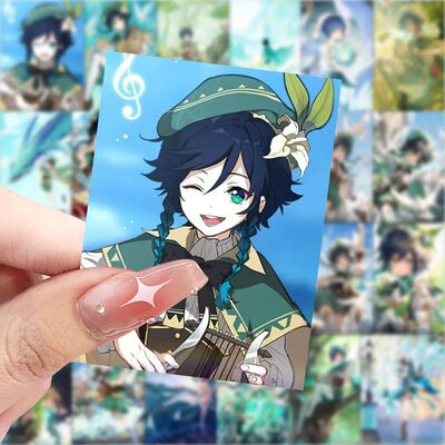 188张温蒂原神周边贴纸提瓦特高校游戏贴贴画卡通装饰手账diy贴纸