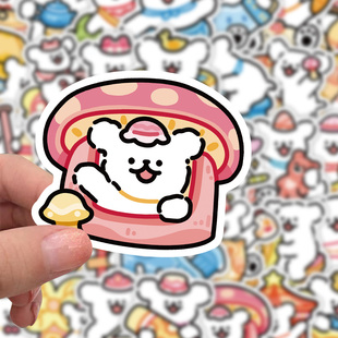 104张线条小狗可爱卡通贴纸高颜值儿童创意装 饰手机电脑手账贴画