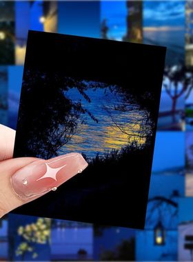 126张蓝调时刻ins风蓝色氛围贴画个性创意手机壳手账防水装饰贴纸