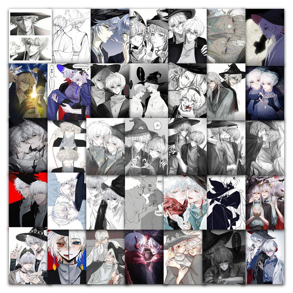 126张巫正cp同人图贴纸光遇二次元人物周边装饰水杯手账防水贴画