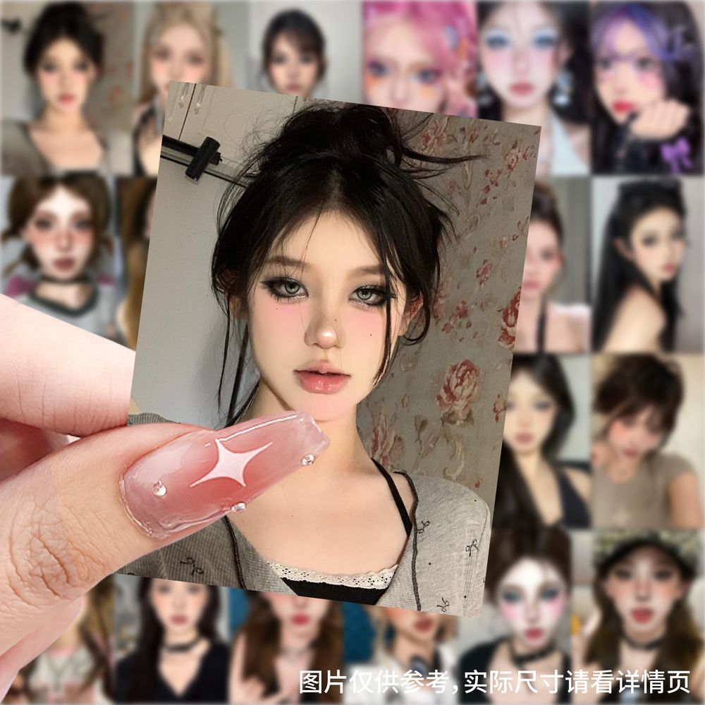 网感妆容头像贴纸ins风高颜值漂亮高颜值手账周边素材贴图diy装饰