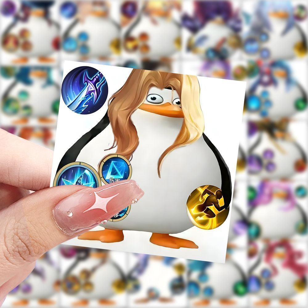 爆款王者荣耀企鹅人贴纸搞笑抽象创意贴纸装饰手机水杯行李箱贴画