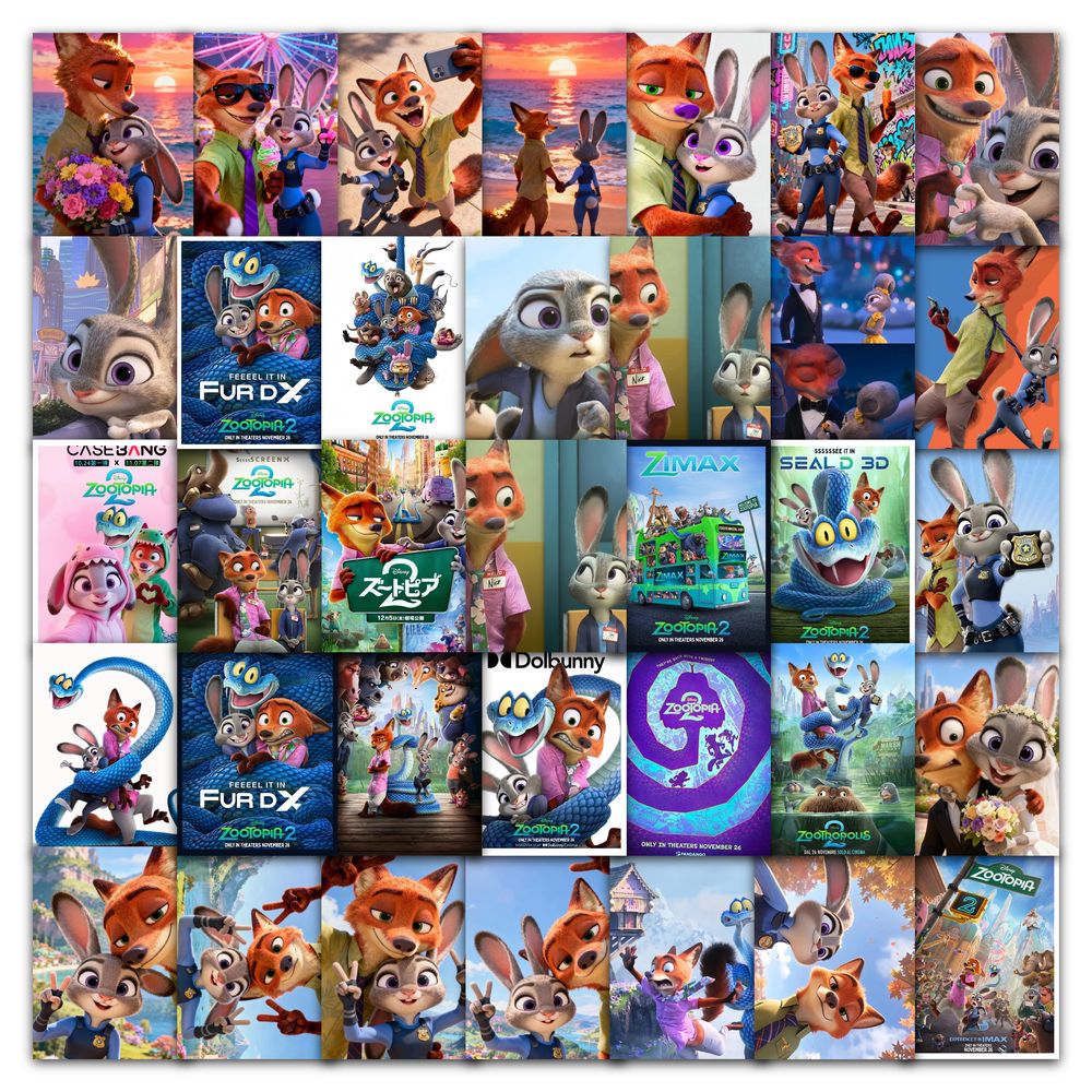 126张疯狂动物城2贴纸动画周边兔子警官装饰手机壳水杯防水贴画