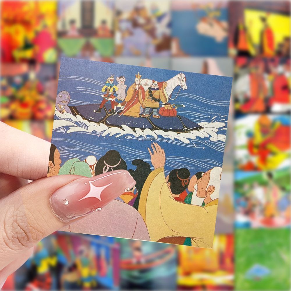 新西游记插画 A款 经典名著动画中国风贴纸装饰手机壳手账水杯diy