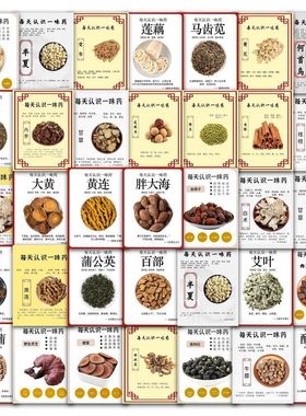 189中草药每天认识一味贴纸科普创意学习贴画装饰知识手账diy防水