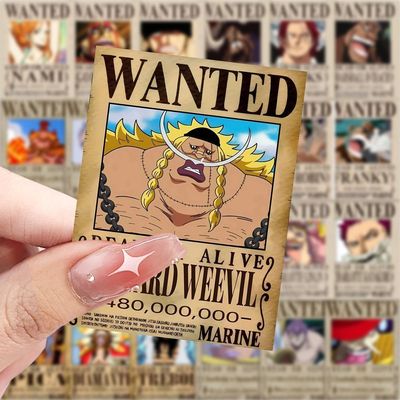 爆款海贼王悬赏令创意贴纸手账装饰手机水杯行李箱防水diy贴画