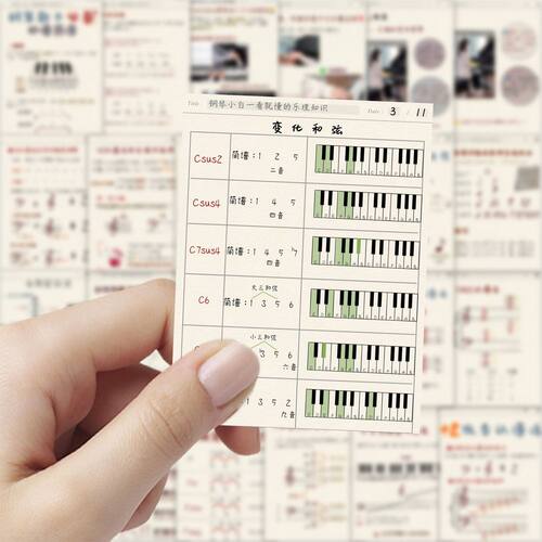 63张乐理知识贴纸音乐基础入门装饰手机壳笔记本电脑防水贴画diy
