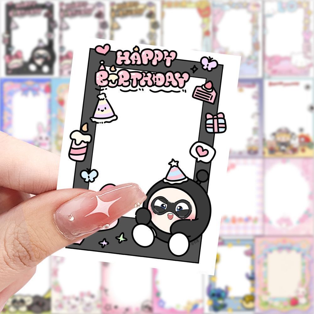 卡通相框边框新款立得手账相片边框贴纸DIY花边相册可爱小卡装饰