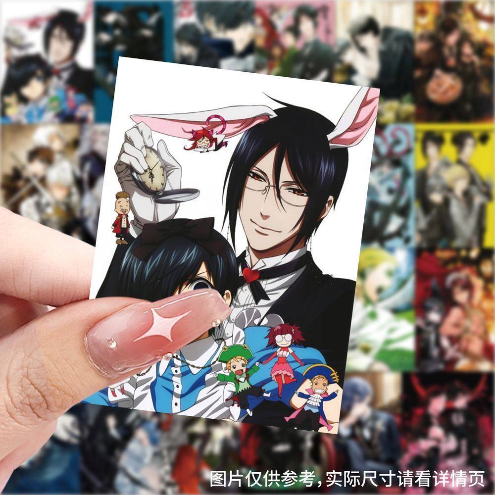 爆款黑执事壁纸贴纸二次元创意ins装饰手机水杯行李箱diy防水贴画