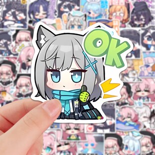 128张卡通二次元Q版蔚蓝档案贴纸星野表情包手账本装饰防水贴画