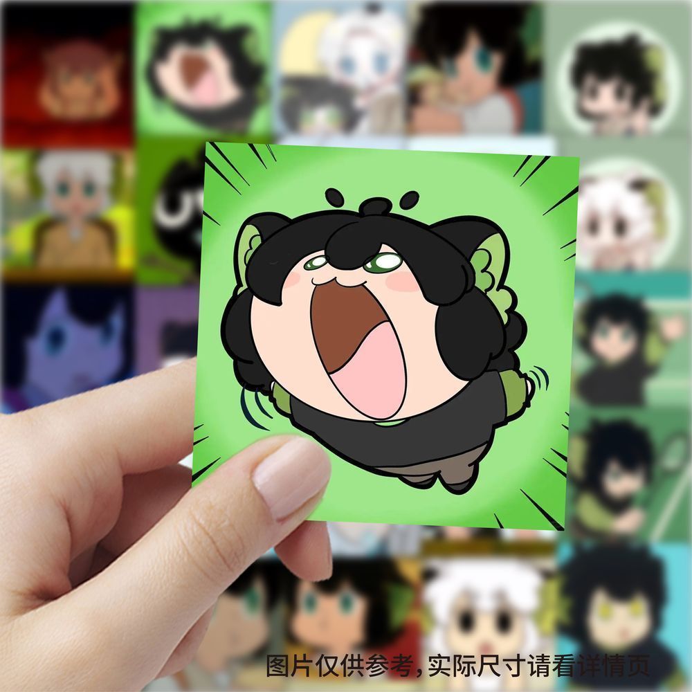 59张罗小黑头像贴纸可爱卡通创意表情包装饰手机壳行李箱防水贴画