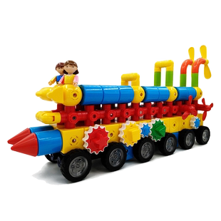 DDQ BLOCk 磁力积木儿童吸铁石拼搭动力火车组玩具大块