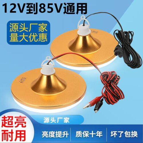 12V灯泡24V36V48V60伏直流低压电瓶电动车灯夜市摆摊超亮飞碟工