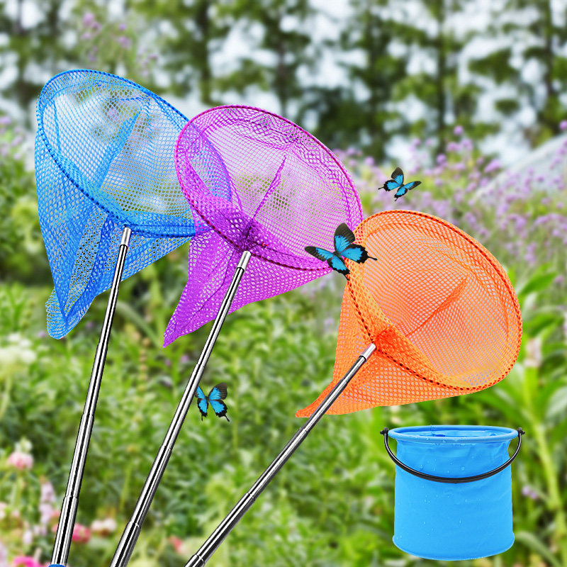 儿童捕鱼网网鱼神器捞鱼网扑捕捉昆虫抓蝴蝶蜻蜓户外出游伸缩玩具