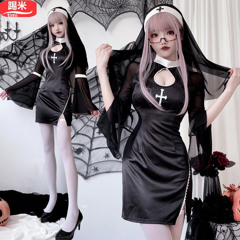 万圣节服装修女成人款cosplay制服夜店演出套装吸血鬼暗黑哥特风