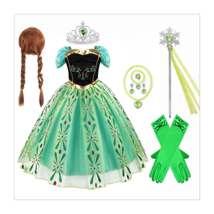 万圣节冰雪奇缘安娜公主裙女童连衣裙儿童Frozen生日礼服公主裙子