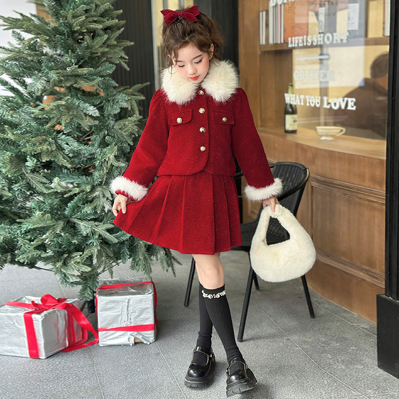 女童冬装小香风套装2026新款