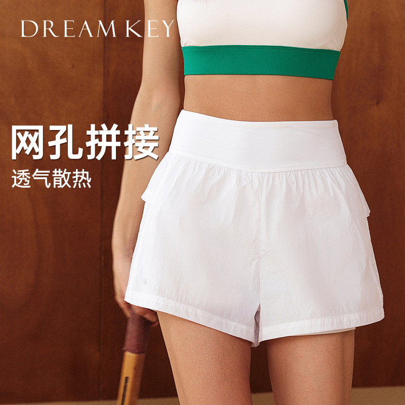 DK运动短裤女假两件高腰收腹